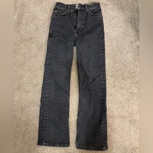 Re/Done High Rise Black Straight Leg Jeans
